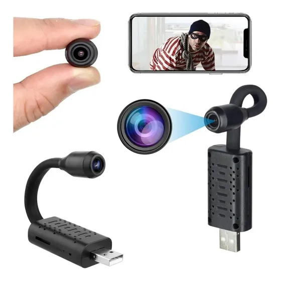 Mini Camara Espia Wifi Ip Movimiento Vigilancia Seguridad Color Negro
