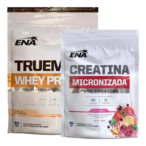 Combo Crecimiento Muscular Proteina True Made Ena 1 Libra + Creatina Micronizada 300 Gramos