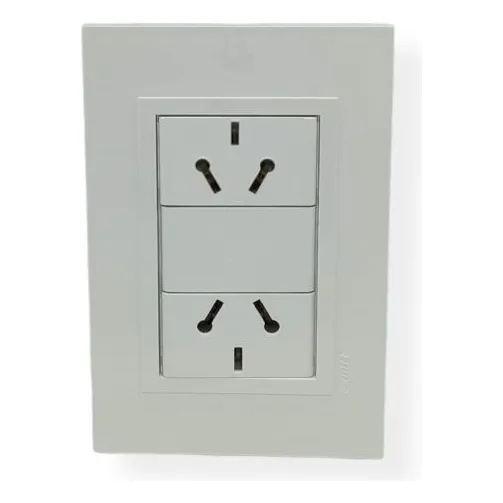 Llave Luz Tomas Dobles 10 Amp Linea Urbana Exultt