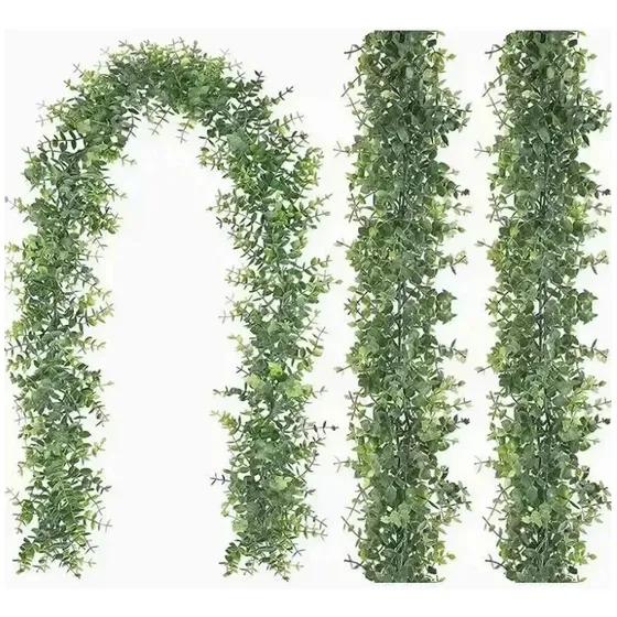 Enredadera De Eucaliptos Flores Decoración Guirnalda Follaje Verde