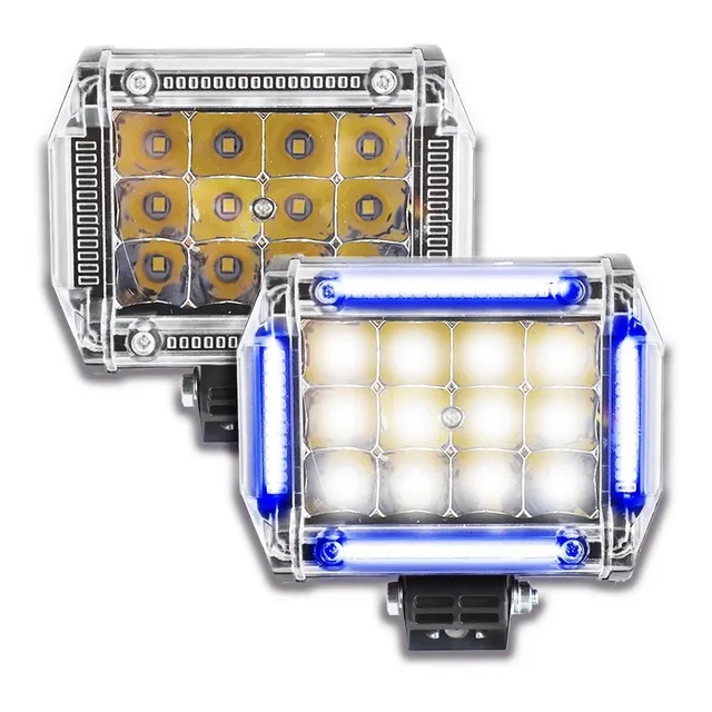 Par Faros 12 Led Dually Luz Fija Y Estrobo Arillo Color