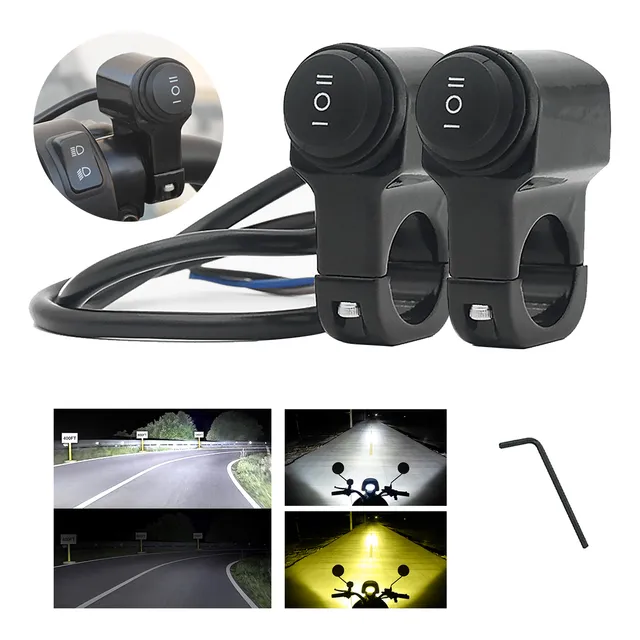 2pcs Switch 3 Pasos On/off De Aluminio Manubrio Bici Moto