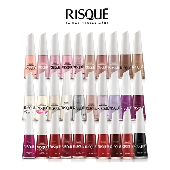 Kit 30 Esmaltes Risque Diversas Cores Cremoso Hipoalergânico