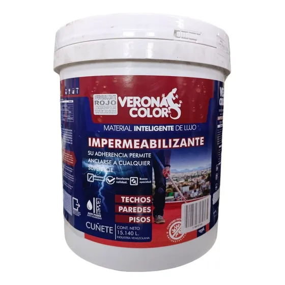 Verona Pintura Elastomerica Cuñete 04 Gal  Rojo Y Verde