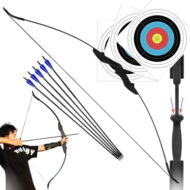 Arco E Flecha Ambidestro 40lbs Com 5 Flechas + 3 Alvos