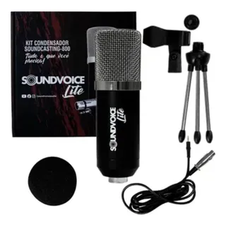 Kit Microfone Condensador Profissional Para Gravação, Podcast, Youtube, Lives Cor Preto Kit Microfone Condensador Profissional Para Gravação, Podcast, Youtube, Lives Cor Preto