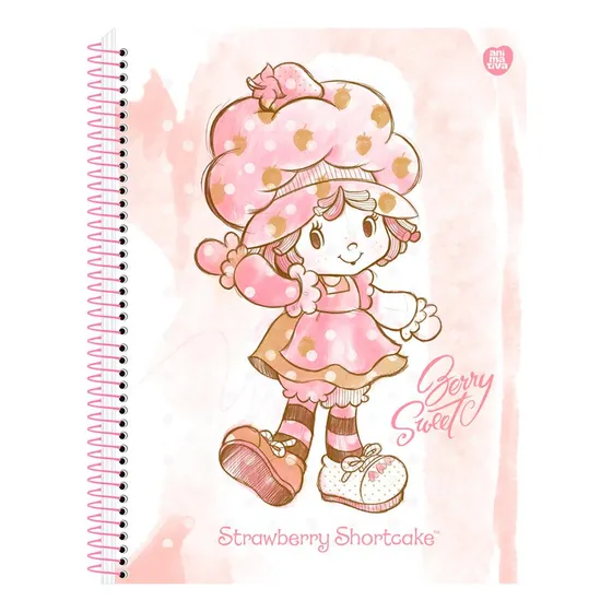 Caderno Moranguinho Colegial 10m Cheiro Morango 160 Fls