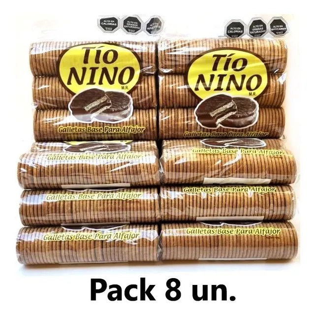 Pack 8 Un. Galleta Base Para Alfajor Tío Nino 800 Gr.