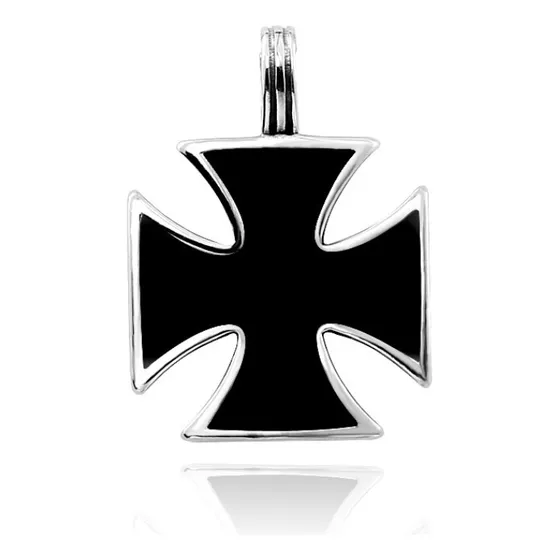 Collar Dije Cruz Alemana Templario Casual Acero Inoxidable