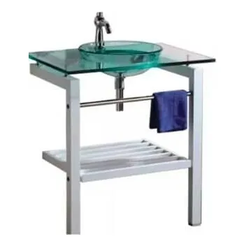 Lavamano De Vidrio Con Su Mesa Color Negro Totalmente Nuevo