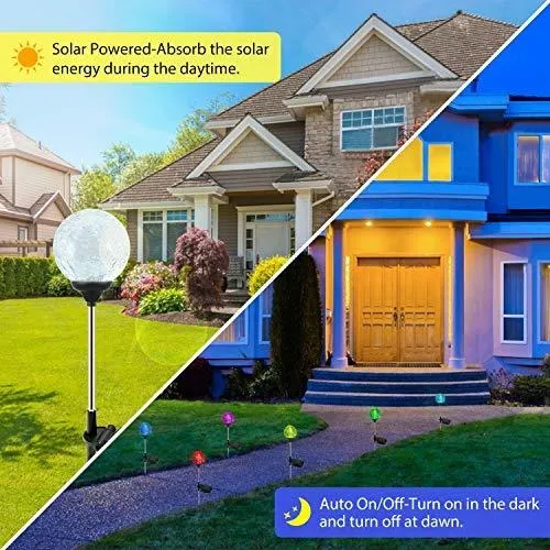 Solar Para Jardin Acampar 4 Unidad Estaca Globo Color Led Dn