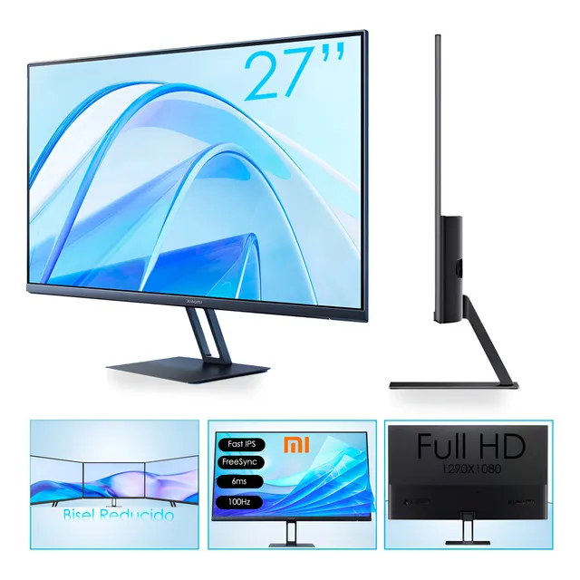 Xiaomi Monitor Gamer A27i 27in Fhd 1920x1080p Ips Dp A 100hz Color Negro Soporte Freesync Soporte Vesa 75 X 75 Potencia Nominal 24w
