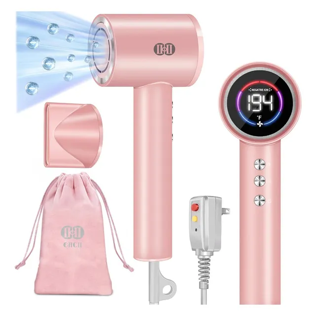 Secadoras Cabello Profesional 1600w Lones Negativos Ciicii®,secador De Pelo Profesional, 120000rpm Secador De Alta Velocidad (3 Velocidades/ 4 Temperaturas/ Pantalla Hd) Para Casa, Viaje Y Salón.
