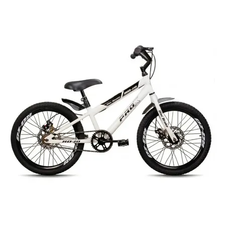 Bicicleta Infantil Mtb Aro 20 Pro-x Rd-20 Freio A Disco Mecânico Aro Aero Paralamas - Branco