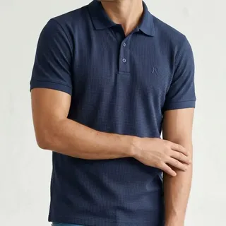 Polo Piquet Texturizada Polo Wear Azul-escuro Texturizada M Piquet TexturizadaPo