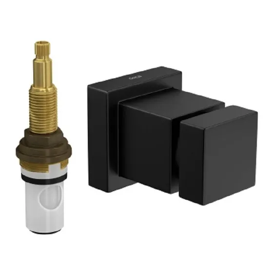 Acabamento P/registro De Pressão 1/2 E 3/4 Cubo Black Matte