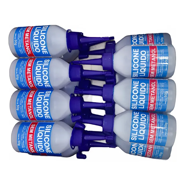 Cola Silicone Líquido 60ml Artesanato Tecido Perola 10un