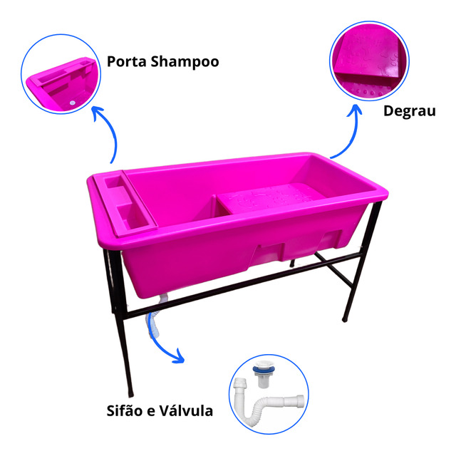 *Banheira Fixa Degrau Petshop Banho Tosa M* *Banheira Fixa Degrau Petshop Banho Tosa M*