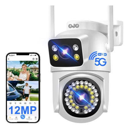 Ojo® Doble Lente 12mp Cámara De Seguridad Ptz Audio 2.4g/5g Blanco Ojo® Doble Lente 12mp Cámara De Seguridad Ptz Audio 2.4g/5g Blanco