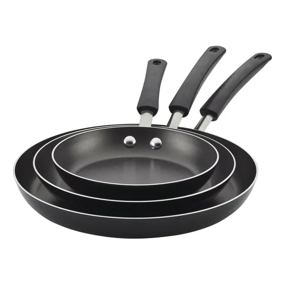 Farberware Sartén Antiadherente De Aluminio 3 Piezas Color Negro