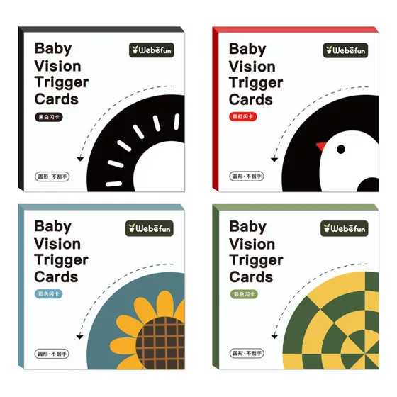 Juego De 4 Tarjetas Montessori Toy Vision De Alto Contraste