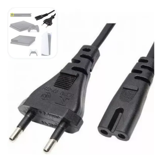 Cabo Bipolar Força Energia Bivolt Para Ps4 Play 4 Slim E Fat
