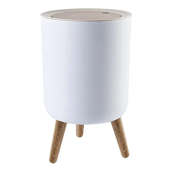 High Foot Round Trash Can 1.85 Gal 7 Large Capacity With