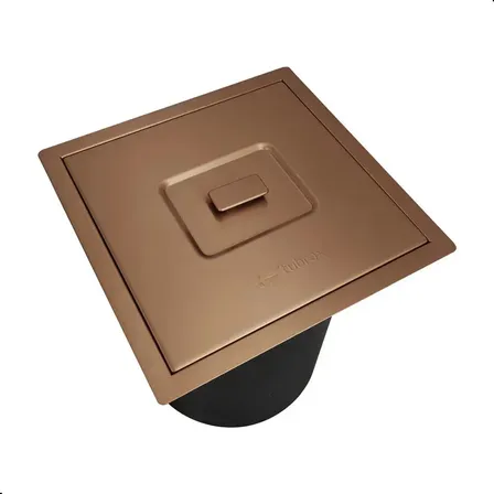 Lixeira Pia Cozinha Embutir Inox Quadrada 5 Tubrax Litros Rose