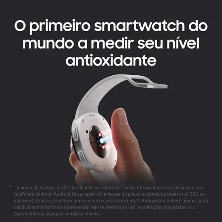 Samsung Galaxy Watch8 Smartwatch 44mm Bt, Galaxy Ai Branco Milanês Azul