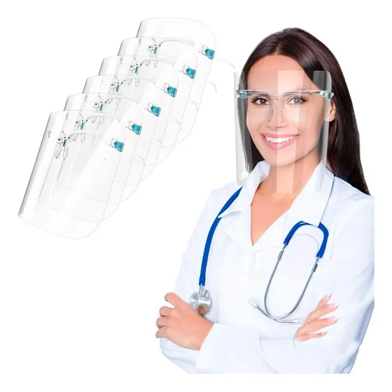 6 Lente Reutilizable Visera Transparente Anti Polvo Aire
