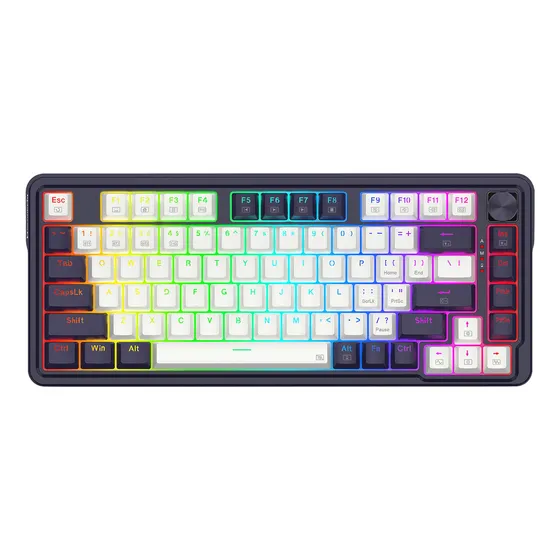 Teclado Gamer Redragon Ucal Pro K673-wb Wireless Rgb Teclado Blanco Idioma Inglés US