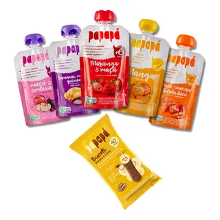 Kit 5 Papinhas OrgĂąnicas PapapĂĄ - Sabores Diferentes - 100g Kit 5 Papinhas OrgĂąnicas PapapĂĄ - Sabores Diferentes - 100g