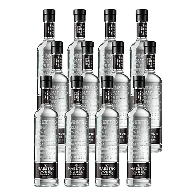 Caja De 12 Tequila Maestro Dobel Diamante Cristalino 700 Ml