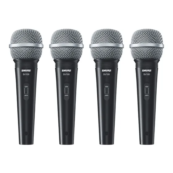 Shure, Paquete De 4 Micrófonos Sv100 Xlr-qtr