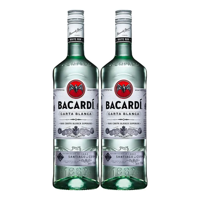 Pack De 2 Ron Bacardi Carta Blanca 980 Ml