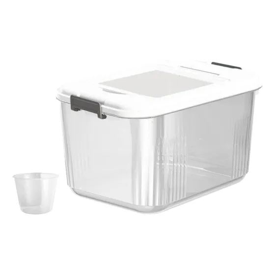 Contenedor De Almacenamiento De Arroz En 17,5 Kg Blanco