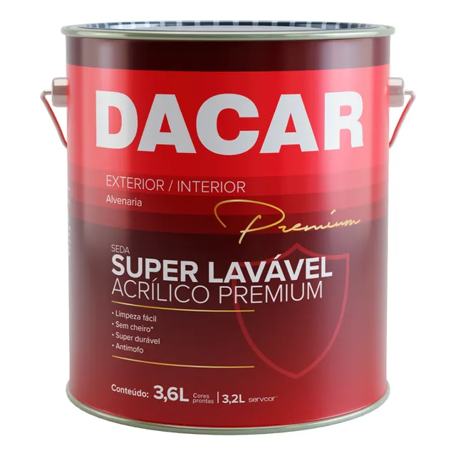 Tinta Super Lavável Dacar Paredes, Teto, Banheiro 3,2l