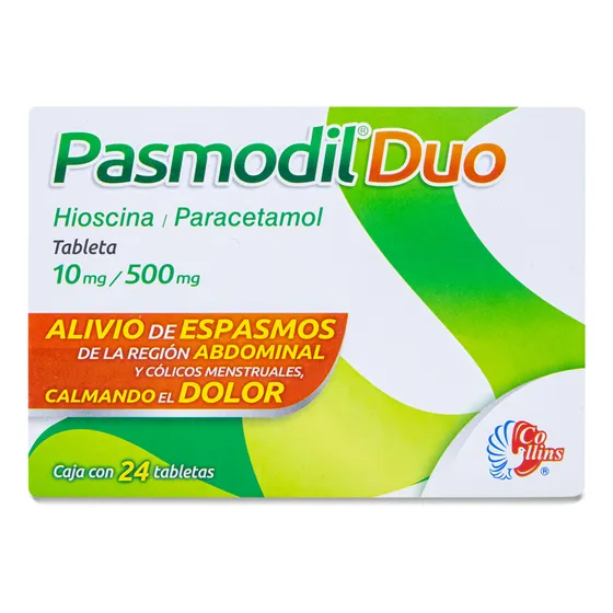 Pasmodil Duo Hioscina - Paracetamol Caja Con 24 Tabs 10 Mg