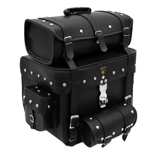 Alforge Traseiro Bolsa Couro Moto 62 Litros Cravo Fechadura Cor Preto Alforge Traseiro Bolsa Couro Moto 62 Litros Cravo Fechadura Cor Preto