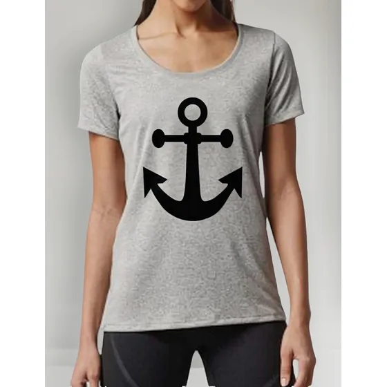 Remera De Mujer Ancla Sailor Marinero Mar Oceano Pin Up Rock