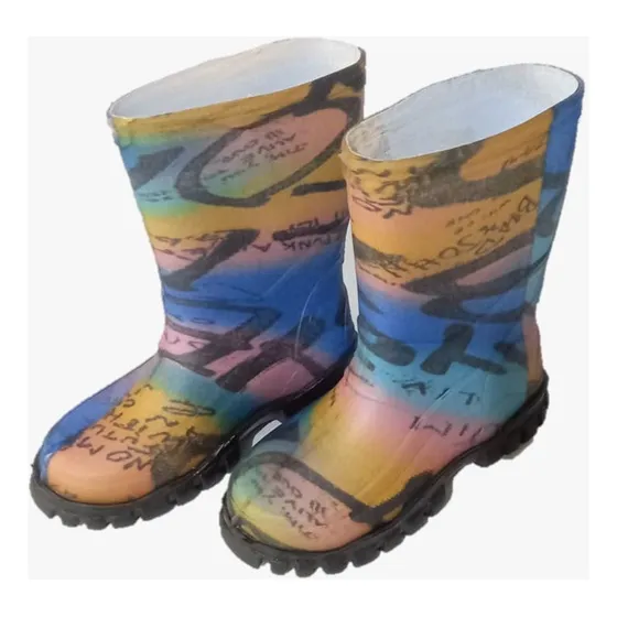 Bota Plástica Estampada Para Niñas