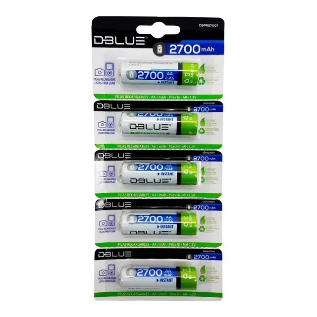 Pack 5 Pilas Recargables Aa Dblue 2700mha / Tecnocenter