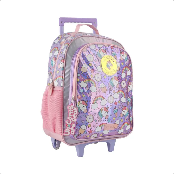 Mochila Escolar Infantil Con Ruedas Trendy Reforzada Base Rigida Color Lila 27700