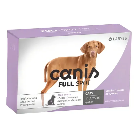 Antipulgas E Vermífugo Canis Fullspot Cães 11 A 25kg 2,50ml