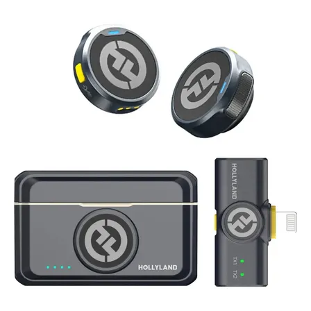 Microfone Duplo Hollyland Lark M2 Duo iPhone Lightning Ios Cor Preto