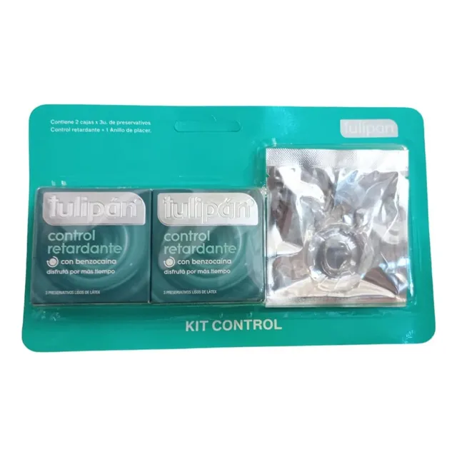 Preservativos Tulipan Kit Control Retardante + Anillo Placer