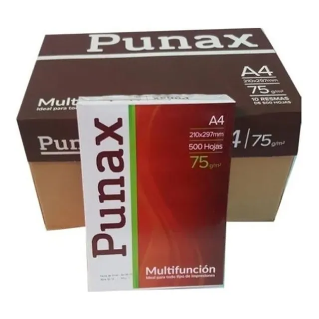 Resma Papel Punax A4 75 Gr. 500 Hojas Caja X 10 Envio Gratis