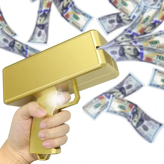Pistola Pa Hacer Llover Dinero Lanza Billetes + 100 Dolares