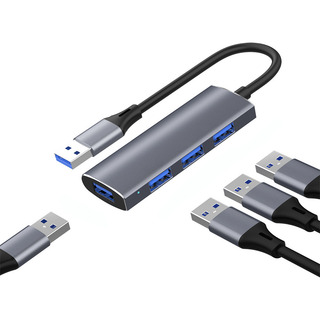 Jeeyee Adaptador Usb Hub Usb 4 Puerto Usb 3.0 5gbps Para Laptop Pc Color Gris Jeeyee Adaptador Usb Hub Usb 4 Puerto Usb 3.0 5gbps Para Laptop Pc Color Gris