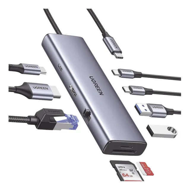 Hub Usb-c (docking Revodok) 9 En 1 | 2 Usb-a 3.0 (5gbps) | 2